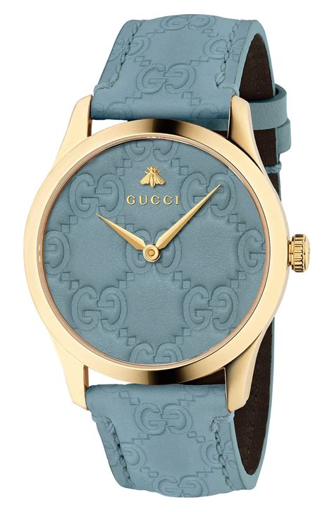 gucci watch leather strap ladies